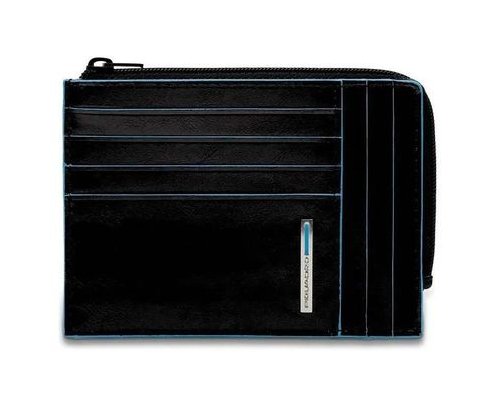 Credit card case Piquadro Blue Square, genuine leather, black (442728)