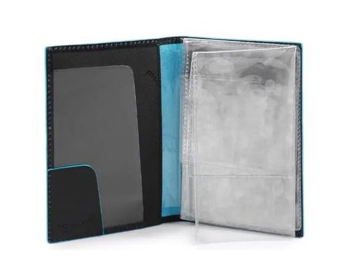 Обложка для документов Piquadro Blue Square, черный, натуральная кожа