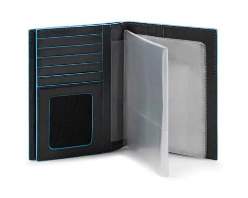 Обложка для документов Piquadro Blue Square, натуральная кожа, черный (1554592)