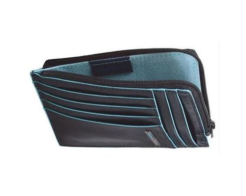Credit card case Piquadro Blue Square, genuine leather, black (442728)