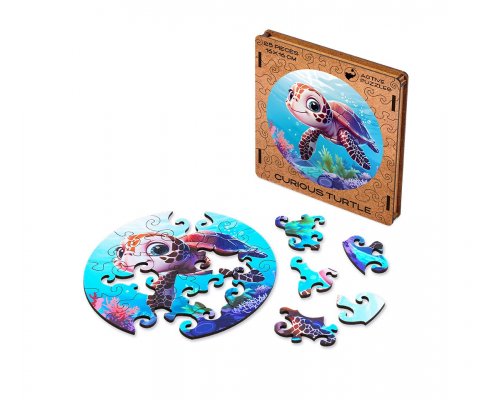 Пазл деревянный Active Puzzles Любопытная черепашка