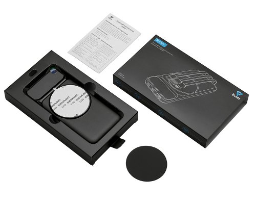 Battery external wireless Magnetic with integrated cables Evolt Mani, 10000 mAh, black (590164.07)