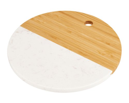Cutting board of bamboo and marble Eat&Bite Julia, natural, white, marble (827318)