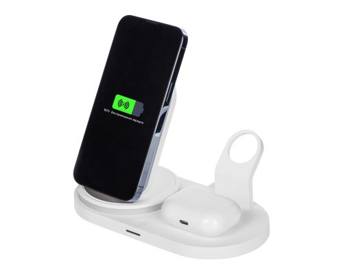 Станция зарядная складная с беспроводной зарядкой Evolt Flashport, 15 Вт, белый (591077)