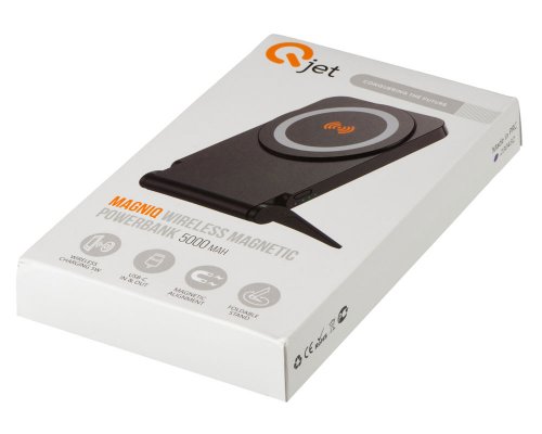 Аккумулятор внешний магнитный Qjet MagnIQ, 5000 mAh, черный (230437)