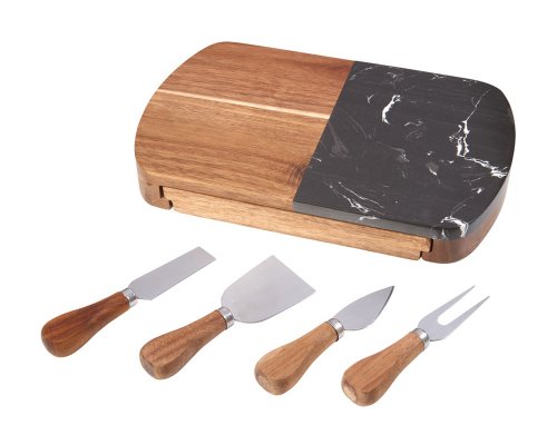 Cheese set Eat&Bite Date in a gift box made of acacia and marble (natural) RA-276424