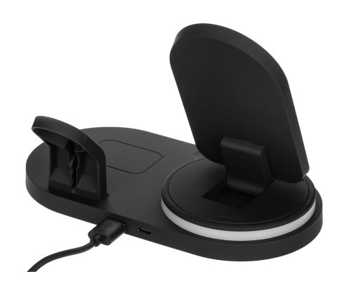 Станция зарядная складная с беспроводной зарядкой Evolt Flashport, 15 Вт, черный (591076)