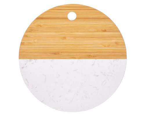 Cutting board of bamboo and marble Eat&Bite Julia, natural, white, marble (827318)
