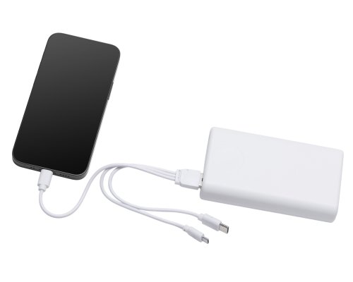 Аккумулятор внешний беспроводной 2-в-1 Qjet с функцией зарядки Apple Watch, QC/PD AtomIQ, 10000 мАч, белый (595846)