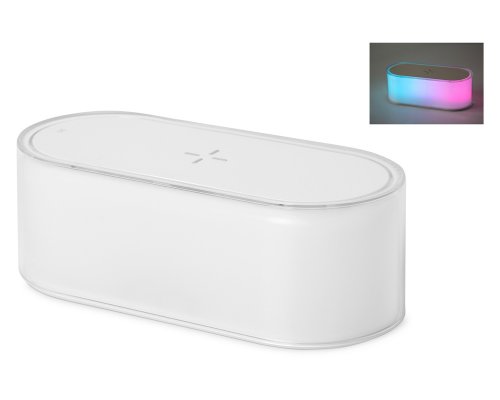 Ночник с беспроводной зарядкой и RGB подсветкой Evolt Miracle, 15 Вт, белый (401305)