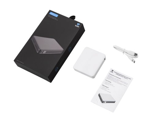 Battery external Evolt Brick 5 with fast charging PD, 5000 mAh, white (392306)