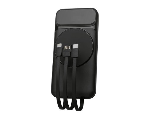 Battery external wireless Magnetic with integrated cables Evolt Mani, 10000 mAh, black (590164.07)