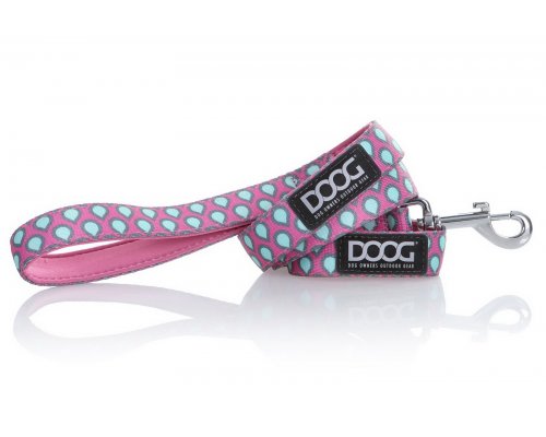 Leash for dogs Doog Luna, pink with drops, L, 130x2.5cm