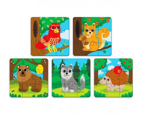 Пазл деревянный Active Puzzles Лесные животные