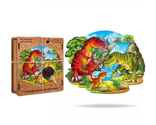 Пазл деревянный Active Puzzles Семья тираннозавров