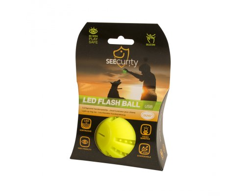 Interactive dog toy Duvo+ Glowing ball, yellow, 6.3 cm RA-325373