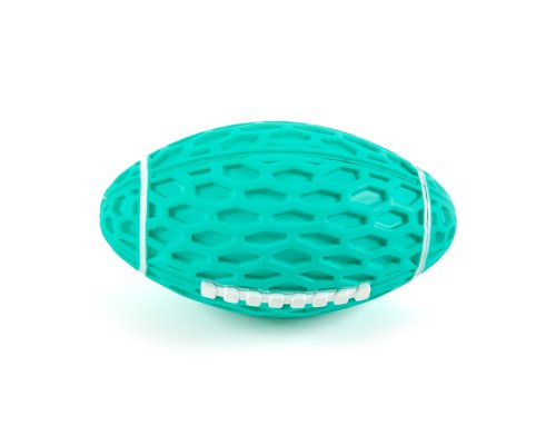 Игрушка для собак резиновая SkyRus Мяч регби с сотами, зелёная, 14.5x8.2x7.9см