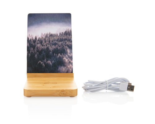 Док-станция для беспроводной зарядки с фоторамкой XD Xclusive Bamboo, 5 Вт (P308.139)