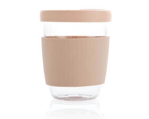 Glass borosilicate Ukiyo tumbler with silicone lid and holder (P432.709)