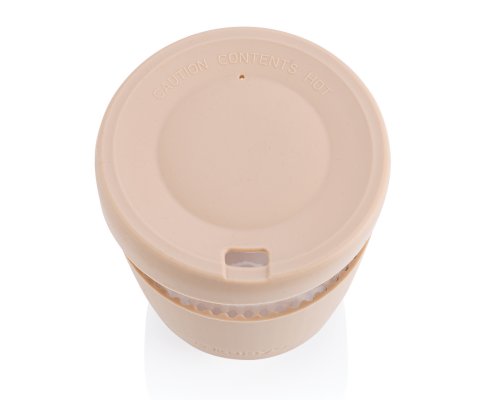 Glass borosilicate Ukiyo tumbler with silicone lid and holder (P432.709)