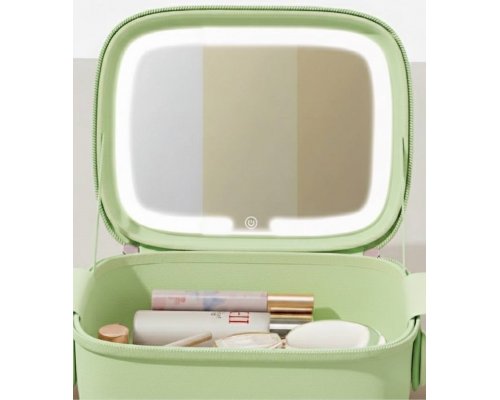 Cosmetic bag with mirror Fungoofun, backlight F536, green