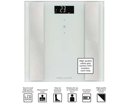 Весы напольные ProfiCare PC-PW 3007 FA 8 in 1 weiss