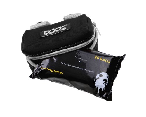 Neoprene leash bag Doog, black, 10x7x4 cm