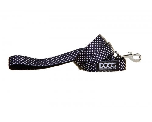 Dog leash Doog Pongo, 120x1.5 cm black with white speckles, S