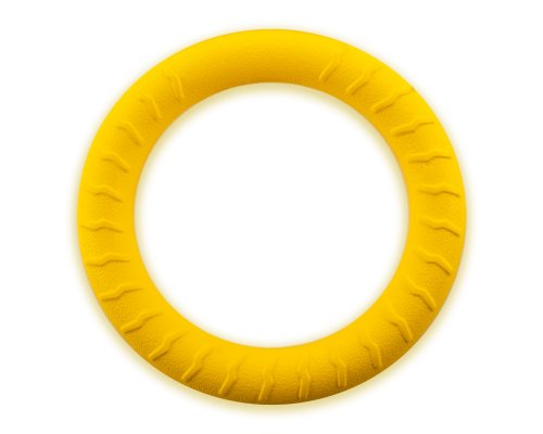 Rubber dog toy SkyRus Ring, yellow, 18x18x2.7cm (145105/yellow)