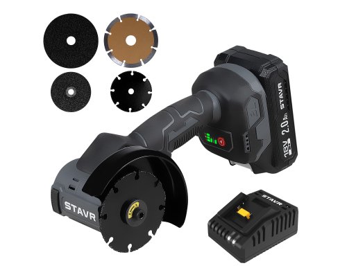 Машина углошлифовальная Stavr SAG 18BL-76V-1 (1х2.0 Ач, ЗУ, коробка)