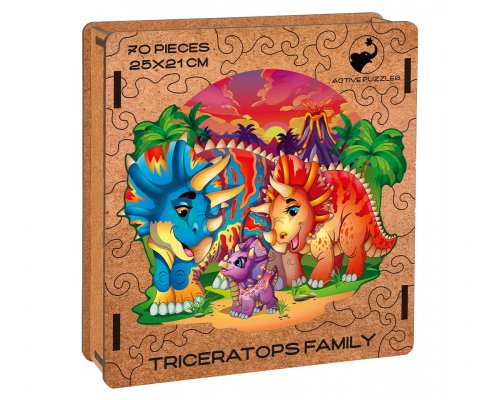 Пазл деревянный Active Puzzles Семья трицератопсов