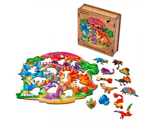 Пазл деревянный Active Puzzles Семья трицератопсов