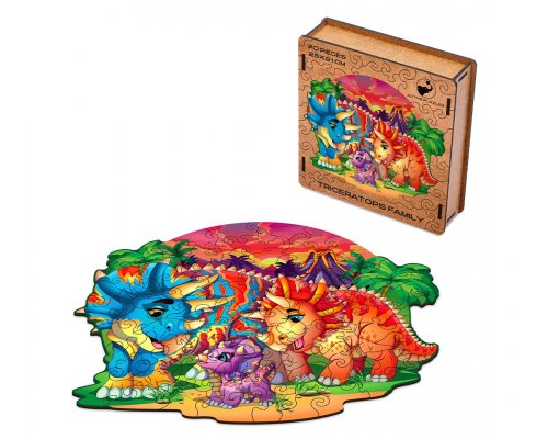 Пазл деревянный Active Puzzles Семья трицератопсов