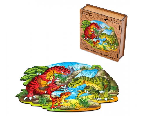 Пазл деревянный Active Puzzles Семья тираннозавров