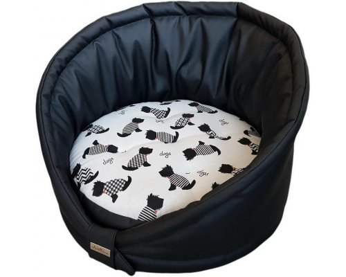 Pet bed AntePrima Tortellino, black print “Dogs”, 50x46x10 cm RA-325153