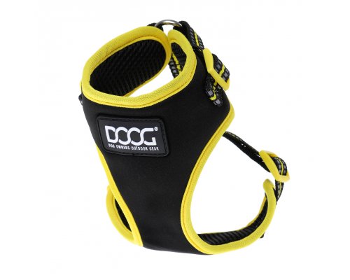 Harness for dogs Doog Neoflex Bolt, black with yellow edging, L