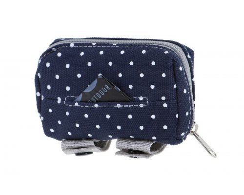 Bag for leash Doog Stella, nylon, blue with white polka dots, 12x9x4 cm (WPD05)