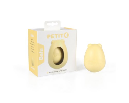 Игрушка-неваляшка для собак Petit Balu с погремушкой, желтая